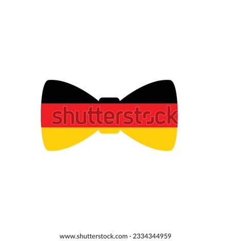 German Flag in bow tie shape vector illustration on white background.
