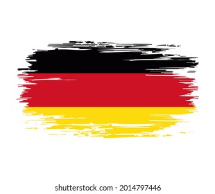 German flag brush grunge background. Vector illustration.