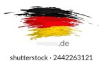 German flag brush strokes. Stripes in colors of flag of germany on a white background. Vector national poster design, template with place for text. Tricolor. State german patriotic banner, flyer
