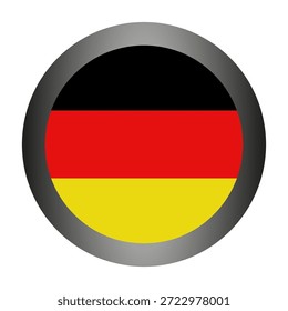 German flag in a circle, illustrated in vector