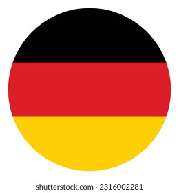 German flag in circle shape. Flag of Germany in circle shape.	