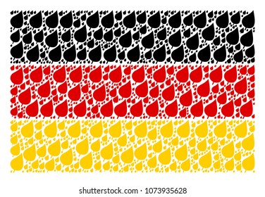 German Flag collage designed of plant leaf design elements. Vector plant leaf icons are organized into mosaic Germany flag composition.