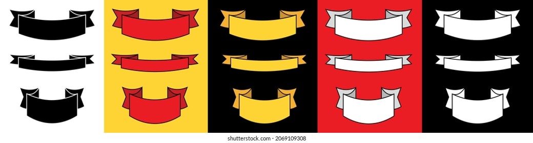 German Flag Color Vector Isolated Banner Templates Set.