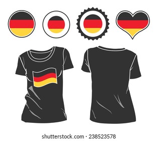 German flag design template of two-color polo shirts.