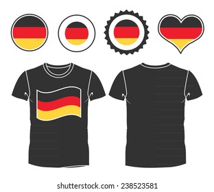 German flag design template of two-color polo shirts.
