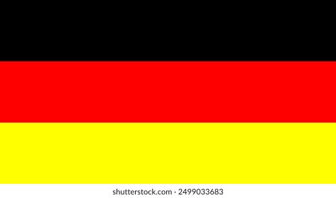 German flag, flat style, deutschland symbol, national country design, nation and patriotism, sign black red and yellow, vector illustration, european patriotic state