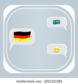 Deutsche Flagge im Rahmen mit Emoji