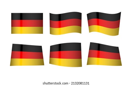 German Flag Germany Deutschland National Symbol Banner Vector Set October 3rd Stickers Oktoberfest Berlin München Hamburg Wave Flags Europe European