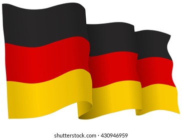 German flag of Germany isolated on white in vector format.