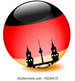 German flag globe.Vector