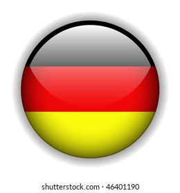 German flag glossy button, vector