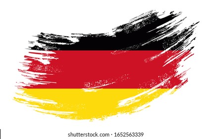 German flag grunge brush background. Vector illustration.