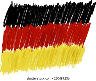 German flag grunge. flag of Germany in the wind with a texture