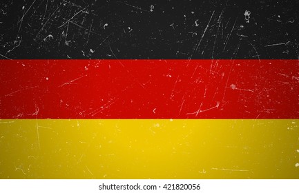 German flag with grunge texture.Vector German flag.