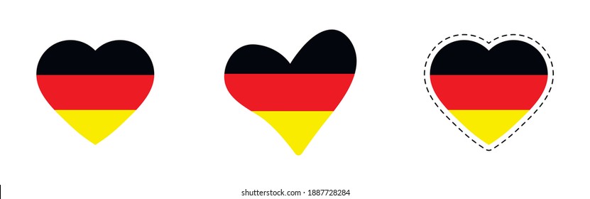 German flag. Heart with flag of German . Love German emblem.