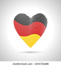 German flag, heart, I love Germany, vector illustration