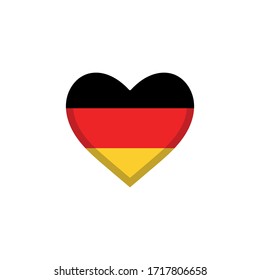 German flag heart vector icon