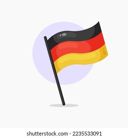 german flag icon cartoon style illustration