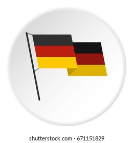 German flag icon in flat circle isolated vector illustration for web