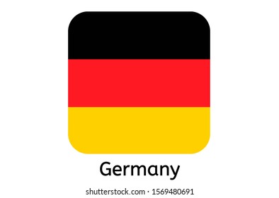 German flag icon, Germany country flag vector illustration