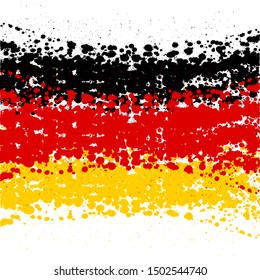 German flag ink blots isolatted on white background
