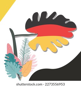 German flag leaf vector illustration perfect for walls, flyers, etc