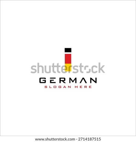 GERMAN FLAG LETTER I LOGO Design Vector Template