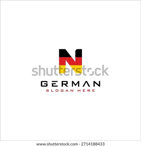 GERMAN FLAG LETTER N LOGO Design Vector Template