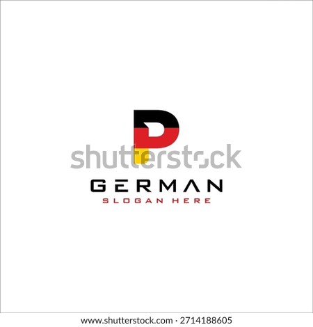 GERMAN FLAG LETTER P LOGO Design Vector Template