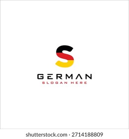 LETRA DE LA BANDERA ALEMANA S LOGO Diseño Vector Plantilla