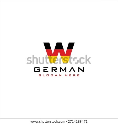 GERMAN FLAG LETTER W LOGO Design Vector Template
