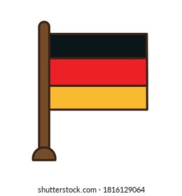 german flag line and fill style icon design, Germany landmark and national theme Vector illustration