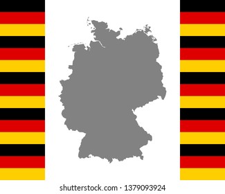 German flag and map