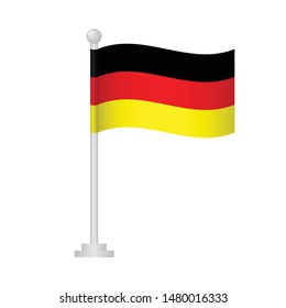 German flag. National flag of German on pole vector 