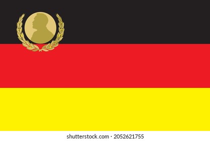 German Flag With Nobel Prize Symbol, Germany, Vector Illustration