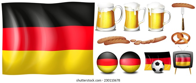 German flag and objects set