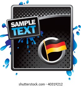german flag on black halftone advertisement
