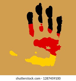 German flag on hand