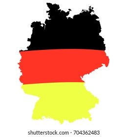 German flag on map. Vector illustration isolated on white. Template for Traditional German beer festival