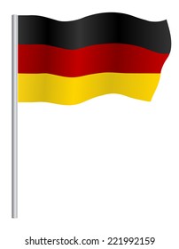 German Flag On Pole Vector Stock Vector (Royalty Free) 221992159 ...