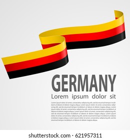 German flag on a white background. Abstract vector wake moving, dynamic german flag concept. German flag wavy abstract background. Vector illustration. Germany flag isolated. German ribbon banner.