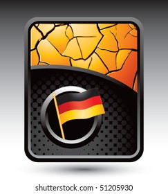german flag orange cracked background