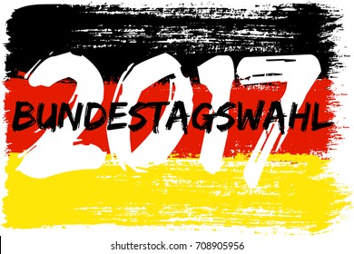 German flag paint brush strokes, german federal election. Bundestagswahl