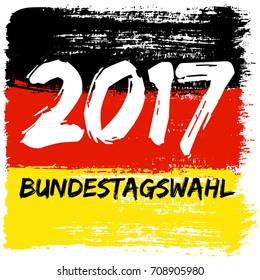 German flag paint brush strokes, german federal election. Bundestagswahl