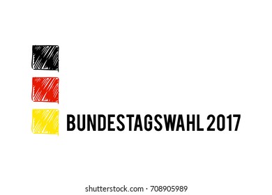 German flag paint brush strokes, german federal election. Bundestagswahl