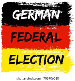 German flag paint brush strokes, german federal election. Bundestagswahl