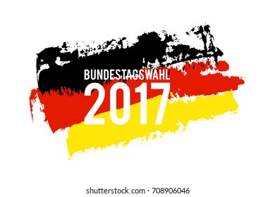 German flag paint brush strokes, german federal election. Bundestagswahl