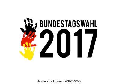 German flag paint brush strokes, german federal election. Bundestagswahl
