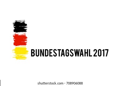 German flag paint brush strokes, german federal election. Bundestagswahl