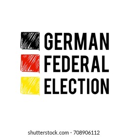 German flag paint brush strokes, german federal election. Bundestagswahl